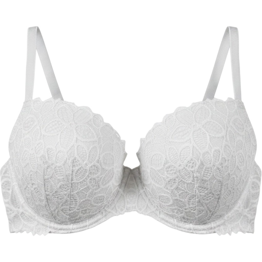 Victoria's Secret PINK White Floral Lace Push-Up Bra 36DD Underwire Padded P3